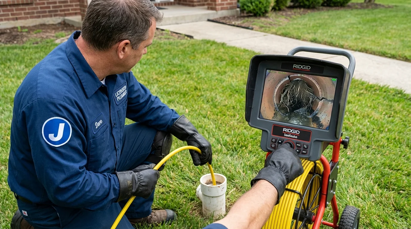 Sewer camera inspection being performed by Johns Plumbing LLC in Kelso