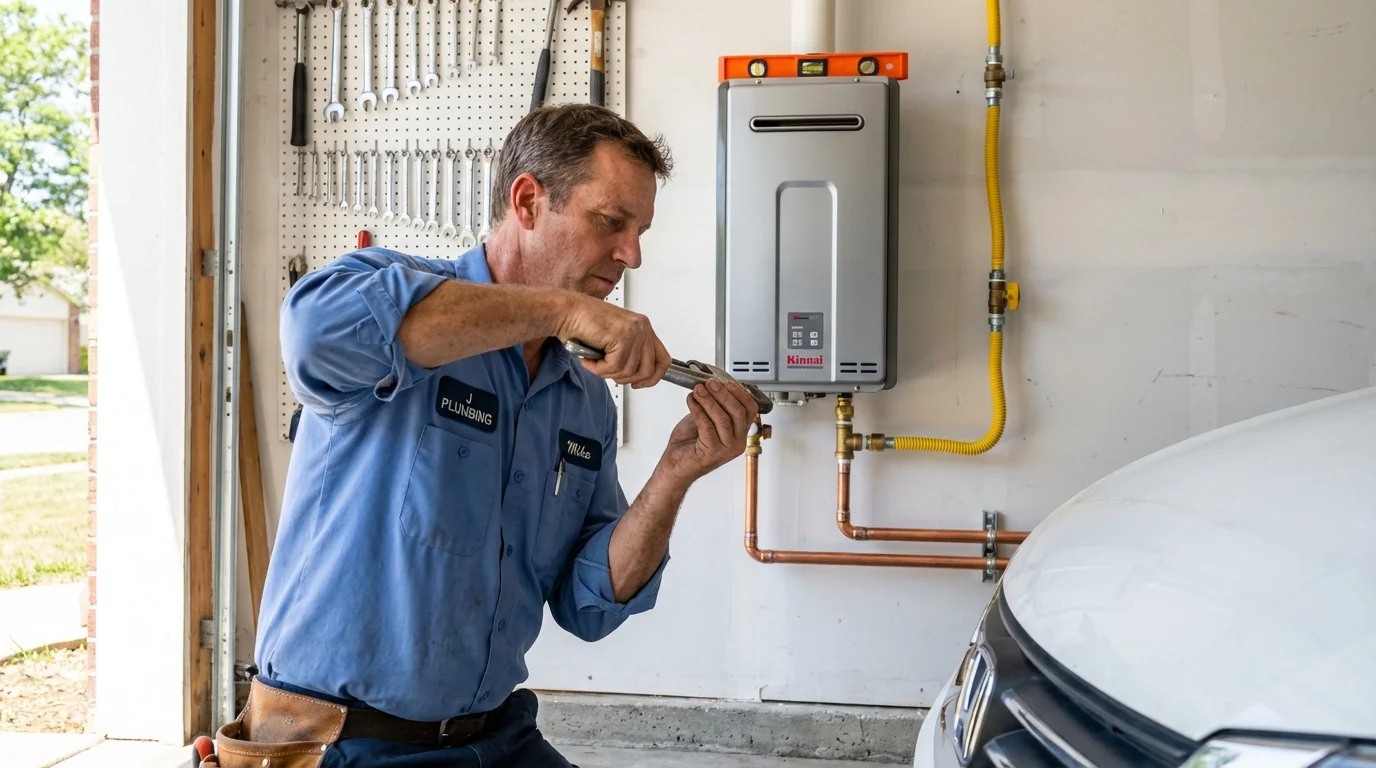 Tankless water heater installation by a Johns Plumbing LLC plumber in Kelso